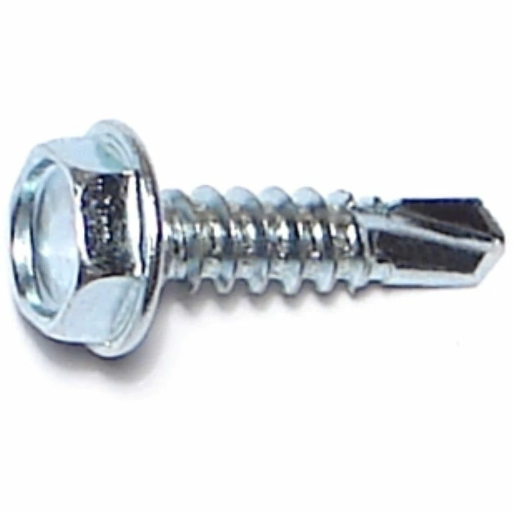 Midwest Fastener #10-16 x 3/4" Zinc Plated Hex Washer Head Self-Drilling Screws - 23065 - Bolts - Image 2