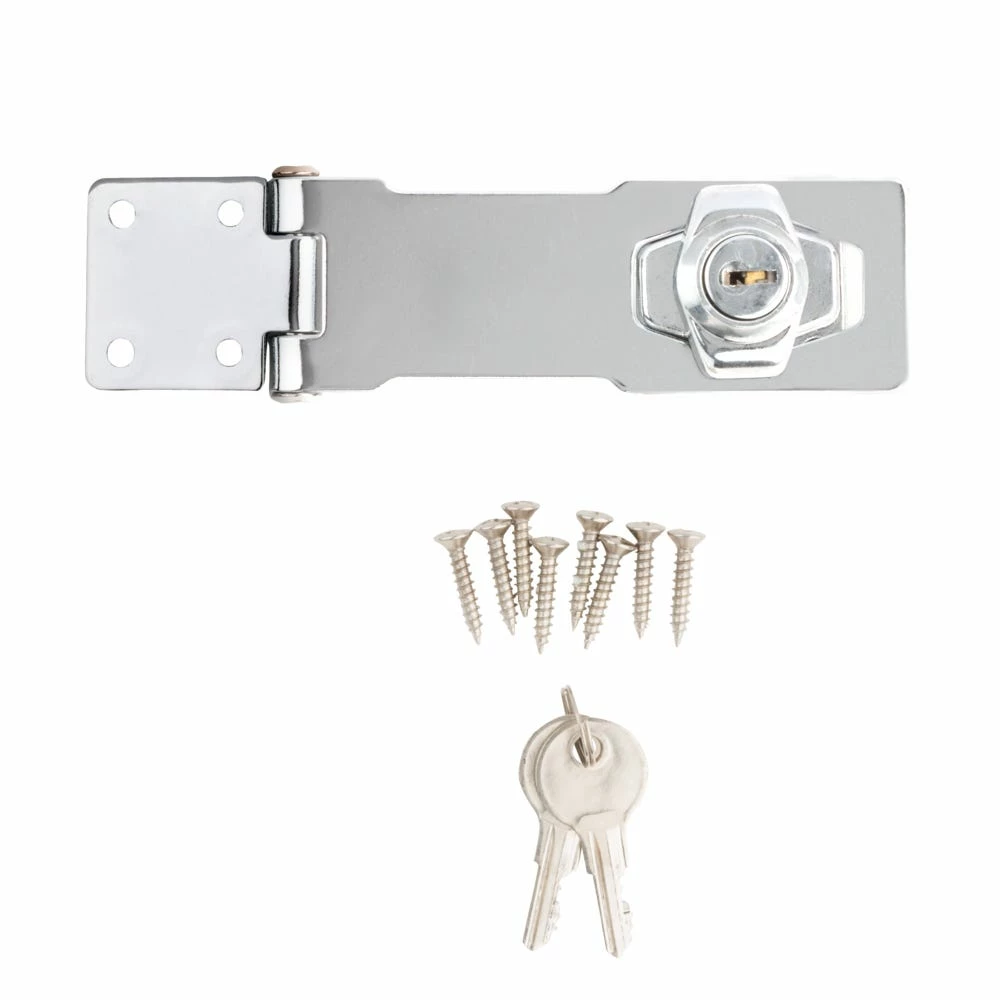 National Hardware 827 Keyed Hasp Locks in Chrome - N183-780 - Miscellaneous Hardware