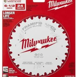 Milwaukee 6-1/2 Inch 24T Framing Circular Saw Blade 48-40-0620 - Circular Saw Blades