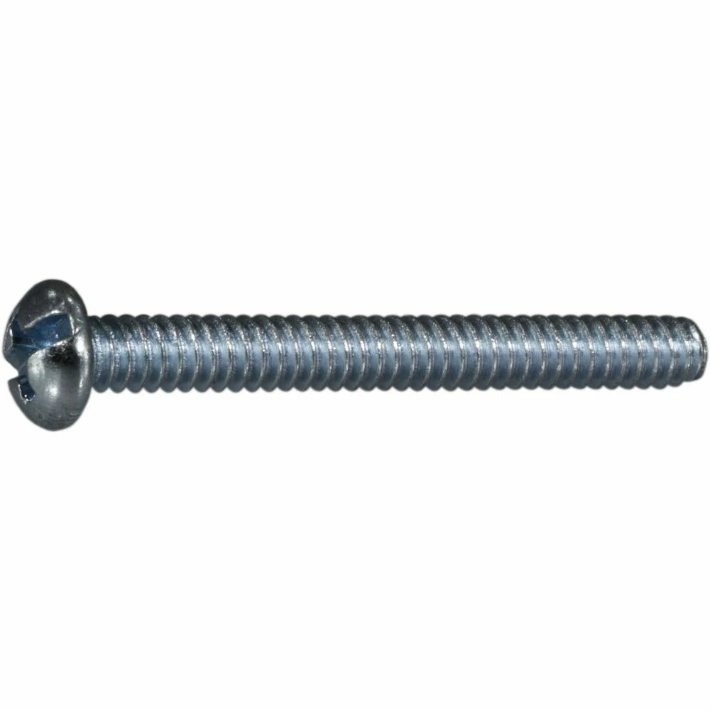 Midwest Fastener #6-32 x 1-1/4" Zinc Plated Coarse Thread Combo Round Head Machine Screws - 11946 - Bolts - Image 2