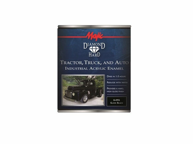 Majic Diamond Hard Tractor Truck and Auto Acrylic Enamel Gloss Black Quart - 8-4994-2 - Auto & Equipment Paint
