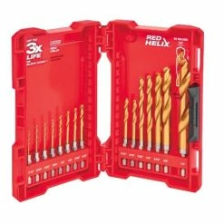 Milwaukee Shockwaveâ„¢ Red Helixâ„¢ Titanium Drill Bit Set, 15-Pieve Set - 48-89-4630 - Drill Bits