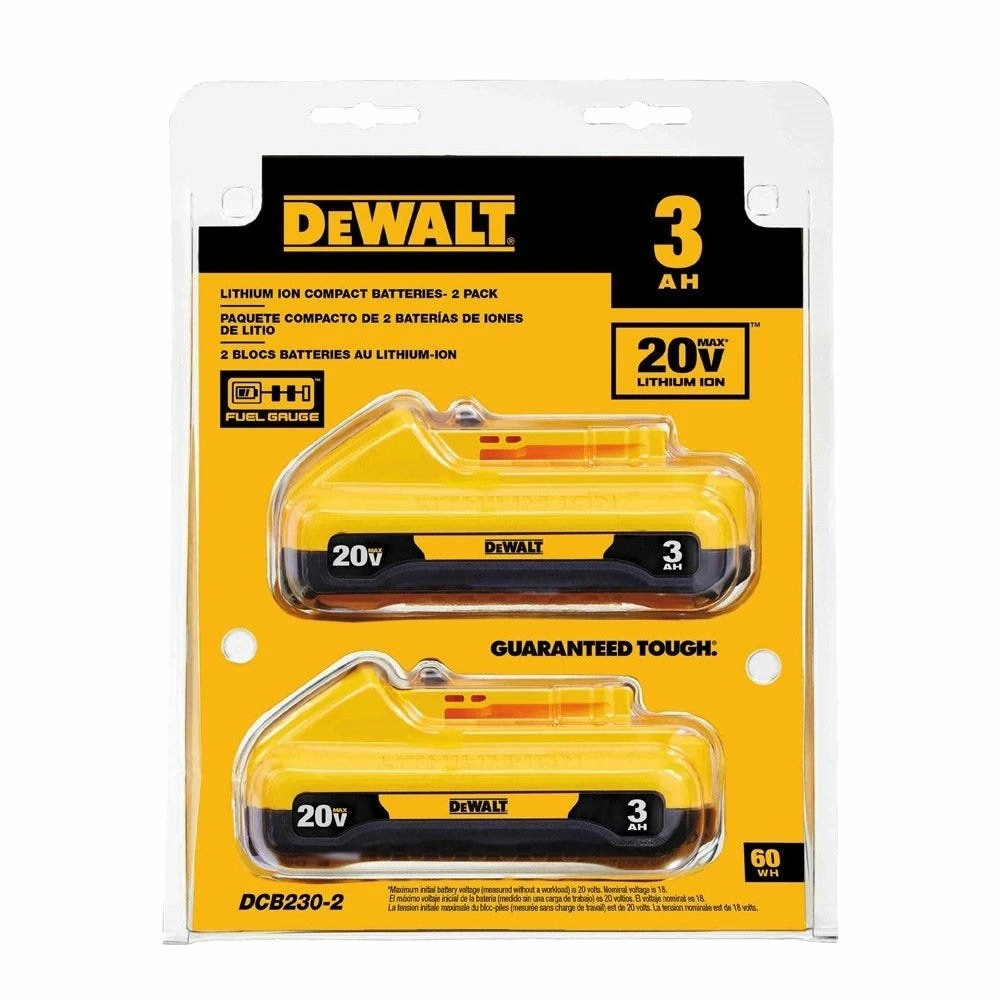DeWalt 20V MAX* 3.0Ah Lithium Ion Battery 2 Pack DCB2302 - Batteries & Chargers - Image 2