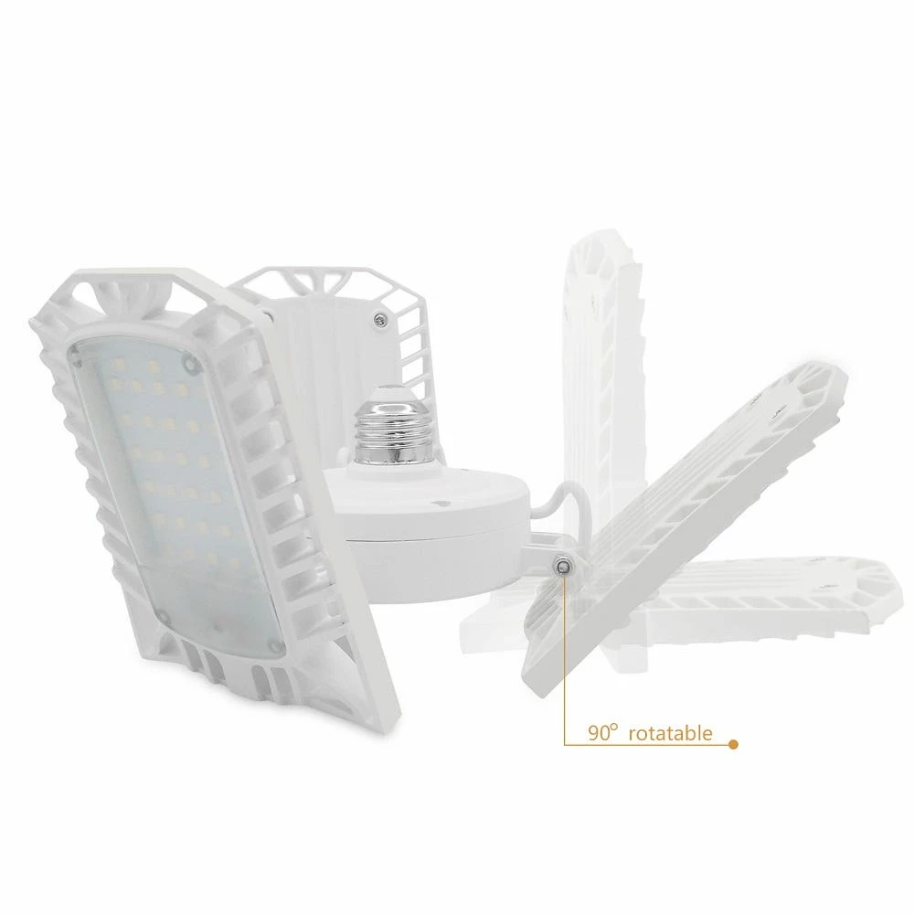 Bright Living LED Garage Lights- 6000 Lumen 5000K Daylight 60W, Three Leaf Ceiling Light White - Lighting & Light Fixtures - Image 2