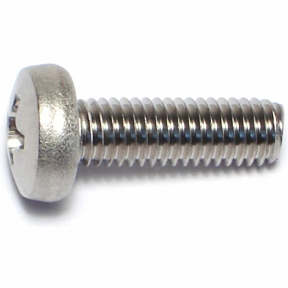 Midwest Fastener 5mm-0.8 x 16mm A2 Stainless Coarse Thread Phillips Pan Head Machine Screws - 87257 - Bolts