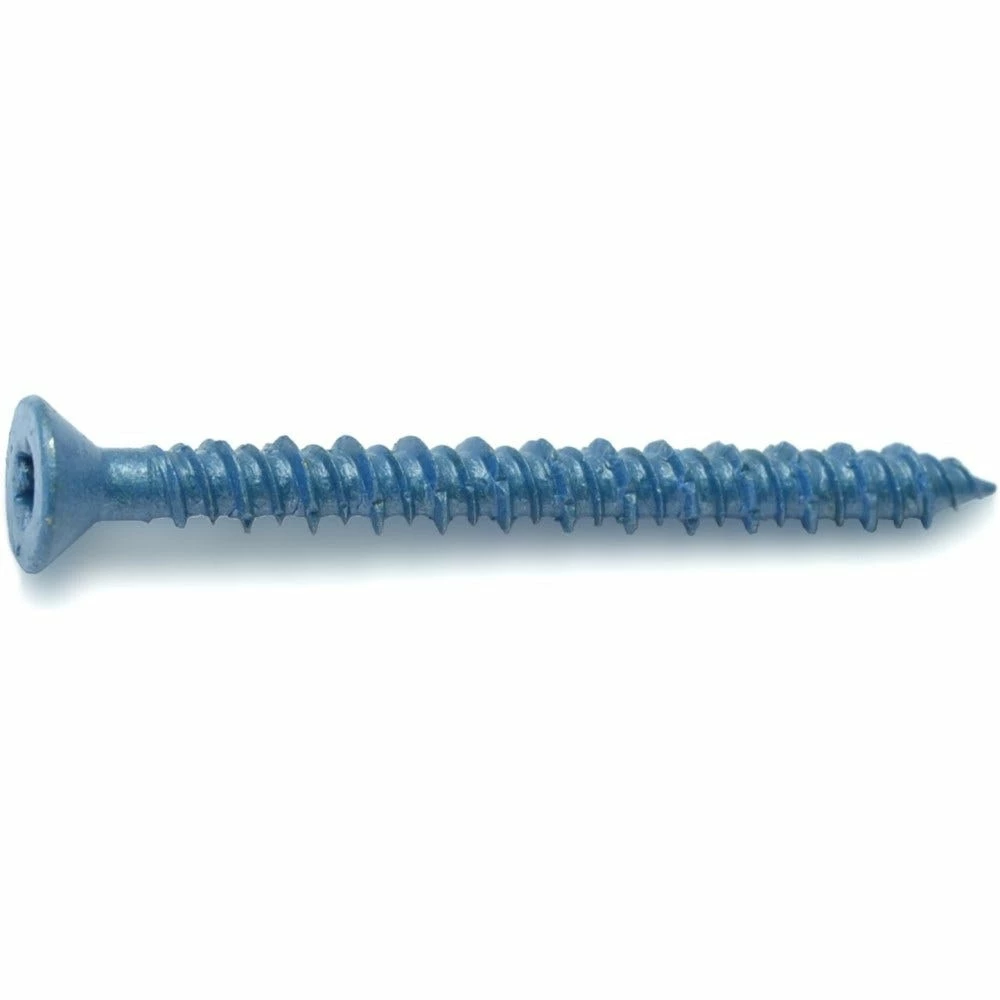 Midwest Fastener 3/16" x 2-1/4" Blue Ruspert Coated TorqueMaster Flat Head Masonry Screws - 12248 - Bolts