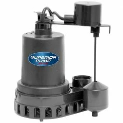 Superior Pump 1/3 HP Submersible Sump Pump with Vertical Float Switch - 92372 - Pumps & Wells