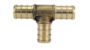 Apollo 1/2 Inch Brass PEX Barb Tee 10 Pack - APXT1210PK - Bathroom
