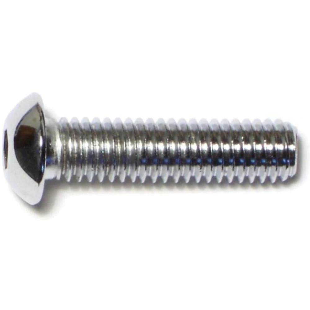 Midwest Fastener 3/8"-16 x 1-1/2" Chrome Plated Grade 8 Coarse Thread Button Head Socket Cap Screws - 86993 - Bolts
