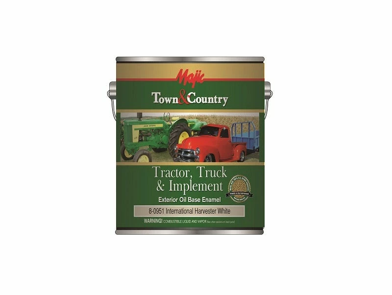 Majic Town and Country Tractor Truck and Implement Oil Base Enamel I H White Gallon - 8-0951-1 - Auto & Equipment Paint