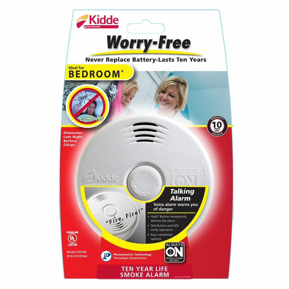 Kidde P3010B Worry-Free Bedroom 10 yr Sealed Battery Smoke Alarm - 21010161 - Detectors & Alarms - Image 2
