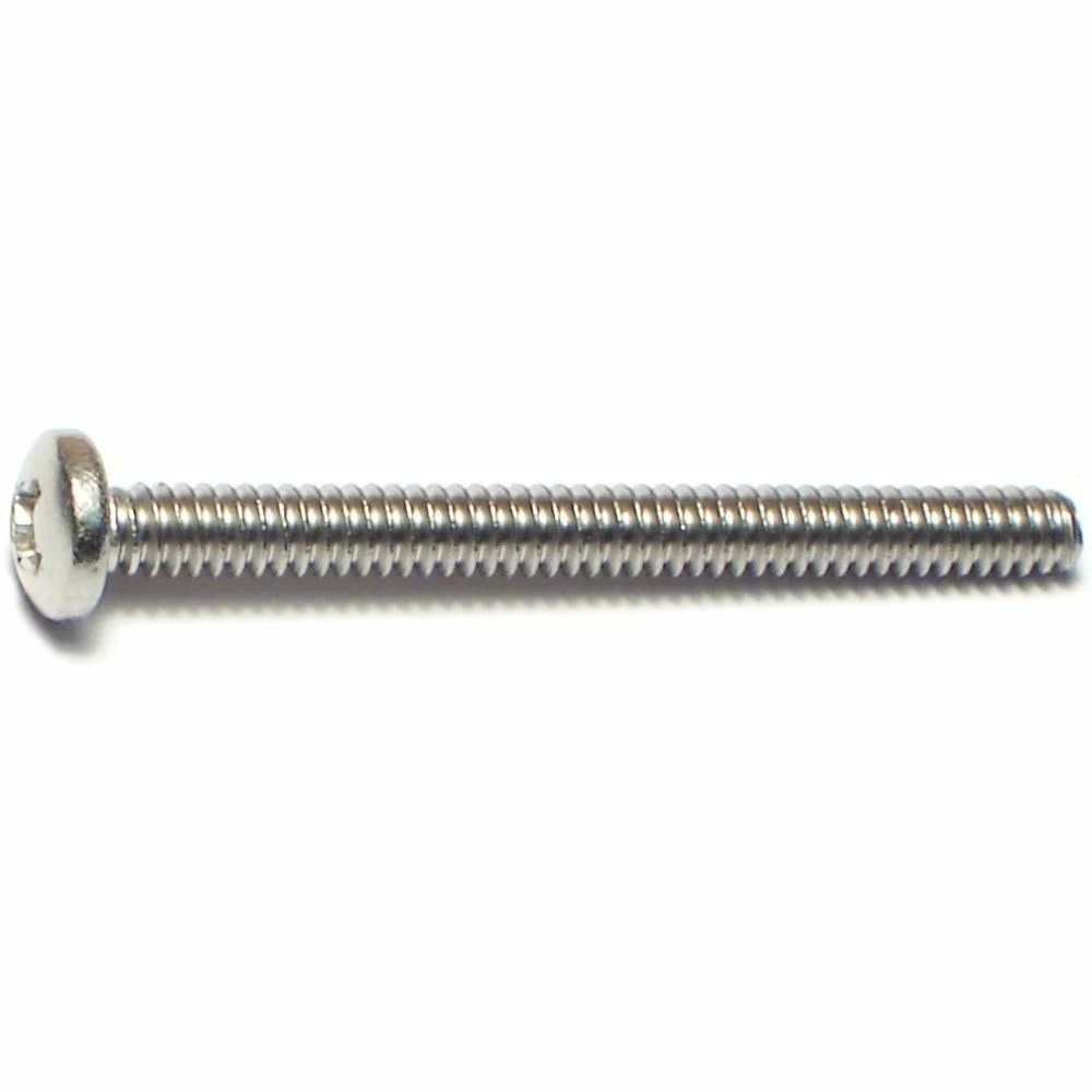 Midwest Fastener #6-32 x 1-1/2" 18-8 Stainless Coarse Thread Phillips Pan Head Machine Screws - 82466 - Bolts - Image 2