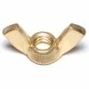 Midwest Fastener 1/4"-20 x 1-3/32" Brass Coarse Thread Cold Forged Wing Nuts - 80328 - Bolts