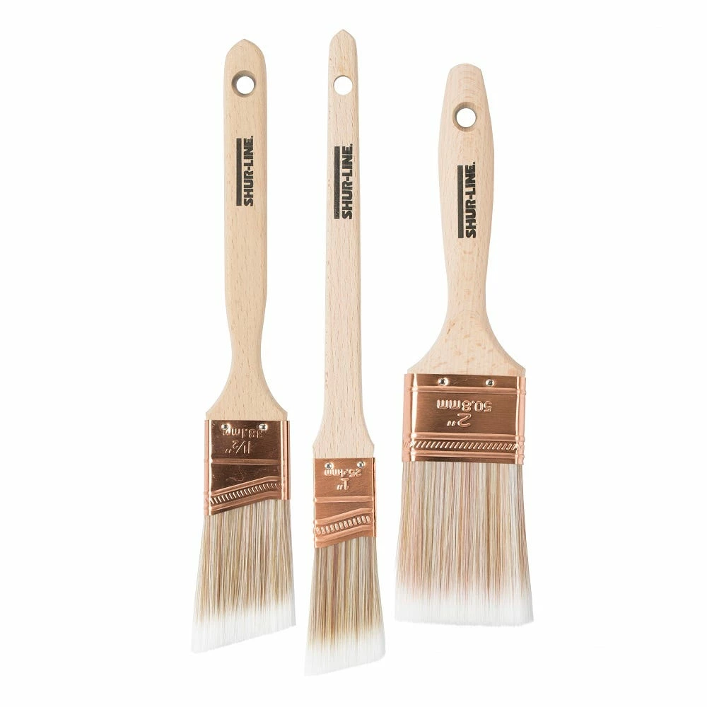 Shur-Line 3 Pc Brush Poly/Nylon 2 Inch Varnish / 1 Inch Angle / 1.5 Inch Angle - 70001M3PCA - Brushes - Image 2