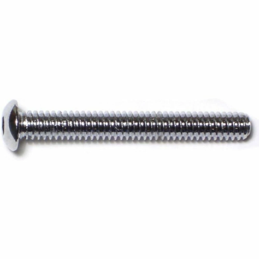 Midwest Fastener 1/4"-20 x 2" Chrome Plated Grade 8 Coarse Thread Button Head Socket Cap Screws - 86983 - Bolts - Image 2