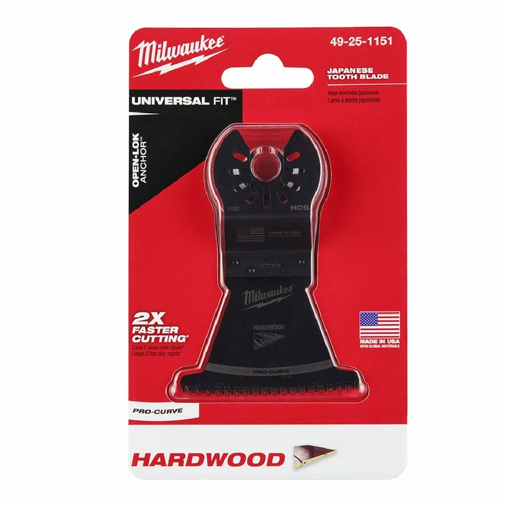 Milwaukee® Open-Lok™ 2-1/2" HCS Japanese Tooth Pro-Curve™ Hardwood Blade, 1 Pack - 49-25-1151 - Blades & Knives - Image 2