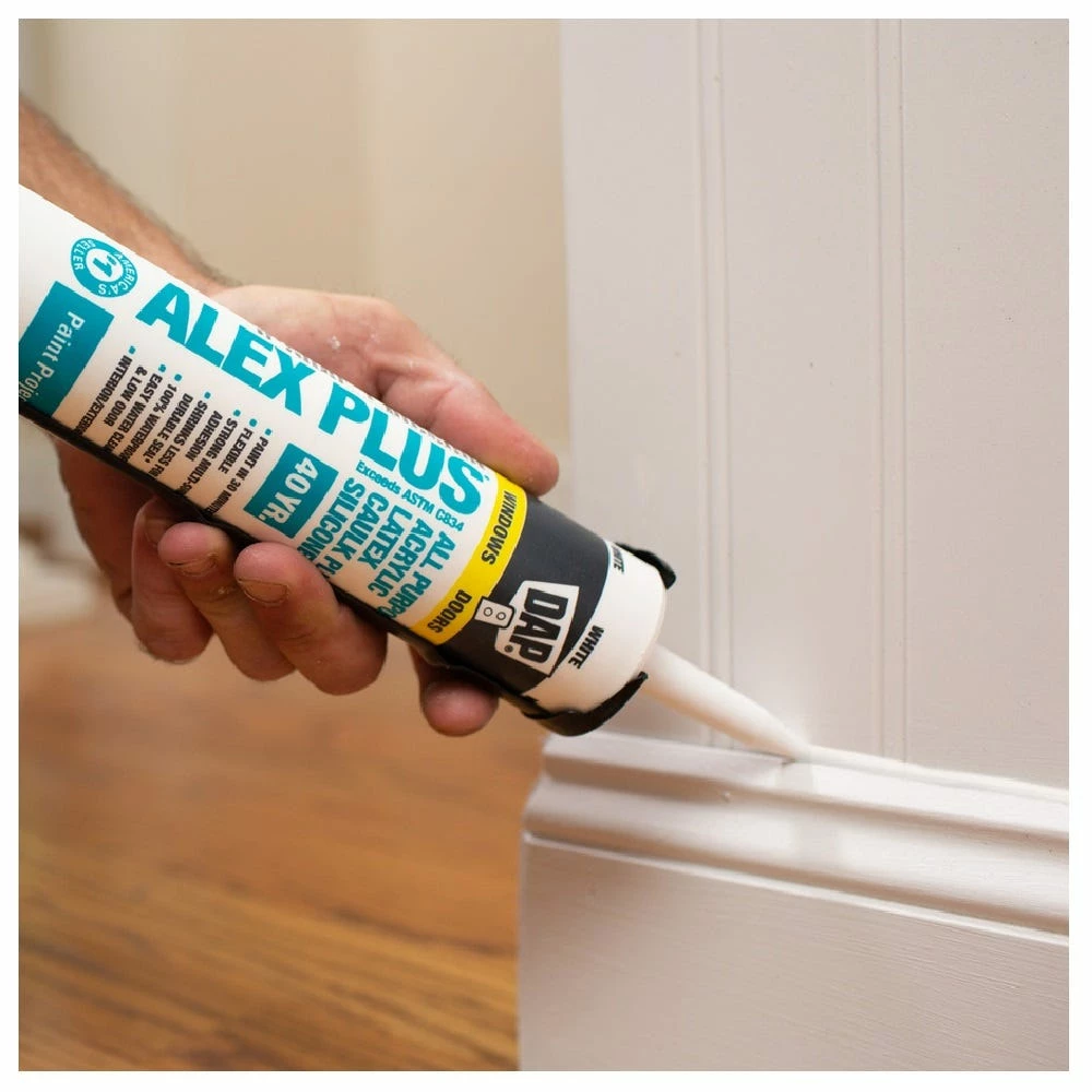 DAP Alex Plus All Purpose Acrylic Latex Caulk Plus Silicone - White, 10.1 oz. - 7079818152 - Caulks Sealants - Image 5