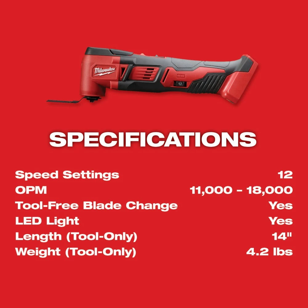 Milwaukee M18 18-Volt Lithium-Ion Cordless Oscillating Multi-Tool, Tool Only - 2626-20 - Saws - Image 13
