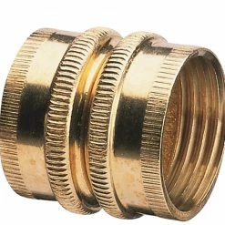 Gilmour Double Female Swivel Brass Connector Thread Size 3/4" NPT (F) to 3/4" NH (F) 807734-1001 - Brass Fittings
