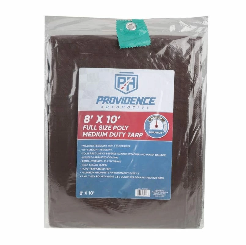 Providence Medium Duty 8 x 10 Tarp, Brown/Green - 89-196-0204 - Tarps