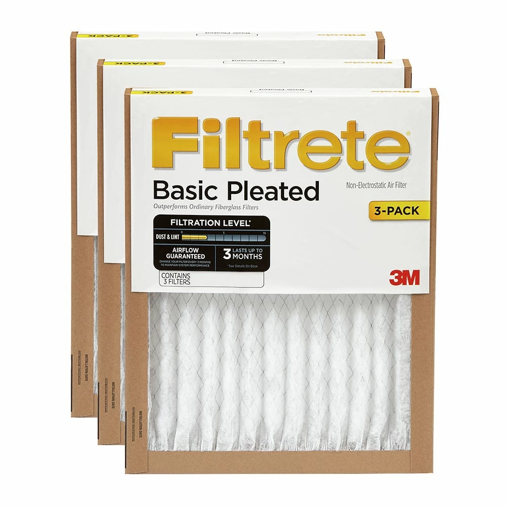 3Pk Filtrete Basic Pleated Filter 16x25x1 (FBA01CI-3PK-2) - Furnace Filters & Maintenance - Image 3
