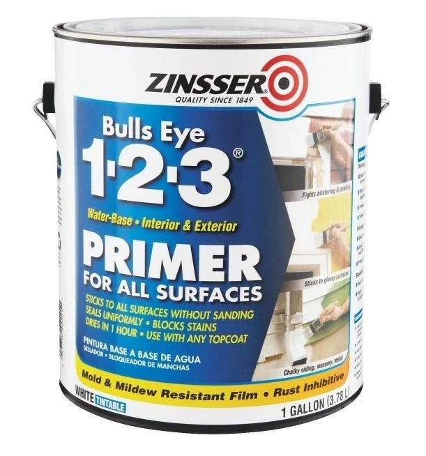 Zinsser Bulls Eye 1-2-3 Water Base Interior/Exterior Stain Blocking Primer ZI02001 - Exterior Paint - Image 2