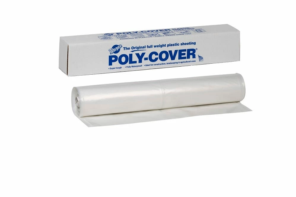 Various Brands Poly-Cover Clear 10' x 100' Plastic Sheeting - 4X10-C - Weatherstripping