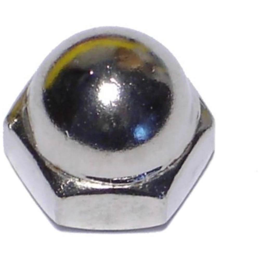 Midwest Fastener 1/4"-20 Nickel Plated Brass Coarse Thread Acorn Cap Nuts - 80597 - Bolts - Image 2
