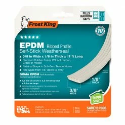 Frost King EPDM Ribbed Rubber Tape, White - V23WA - Weather Stripping