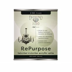 Majic Diamond Hard Repurpose Acrylic Satin Enamel Black Quart - 8-9401-2 - Exterior Paint