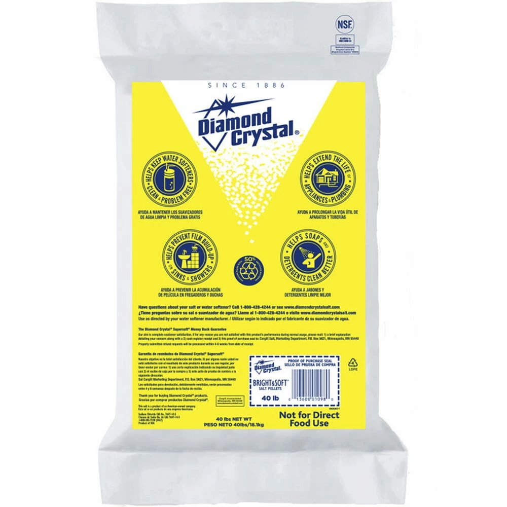 Diamond Crystal Bright & Soft Salt Pellets, 40 lb. Bag - 100012407 - Image 2