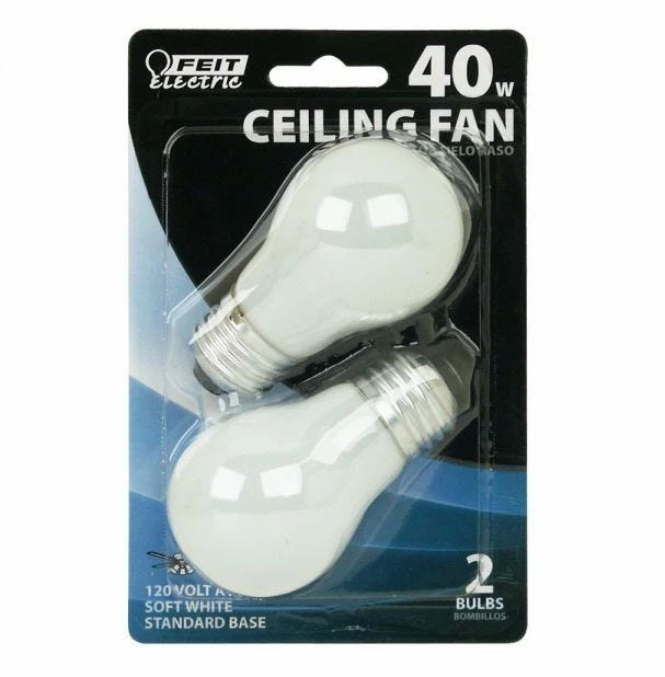 FEIT ELECTRIC 40 Watt Soft White A15 Dimmable Incandescent Light Bulb 2 Pack - BP40A15/W/CF - Bulbs - Image 3
