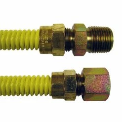 JMF Company 1/2 Od 1/2 Mip x 1/2 Fip 36 Inch Coated SS Gas Con - 0870908086914 - Hardware