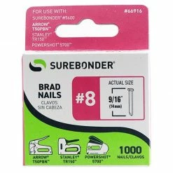 Surebonder Number 8 Heavy Duty 9/16 Inch Brad Nails 66916 - Staple Guns