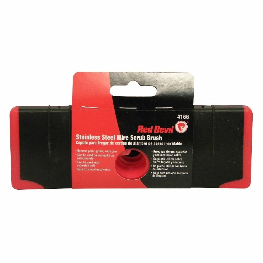 Red Devil 7" Stainless Steel Wire Scrub Brush - 4166 - Caulk & Sealants