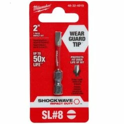 Milwaukee Shockwave 2" Impact Slotted 3/16" Power Bit - 48-32-4919 - Drill Bits