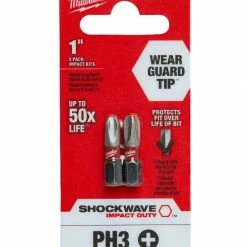 Milwaukee Shockwave 2-Piece Impact Phillips -3 Insert Bits 48-32-4413 - Drill Bits