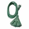Woods 8 Foot Outdoor Extension Cord with 3-Outlets Green 2466 - Extension Cords & Power Strips