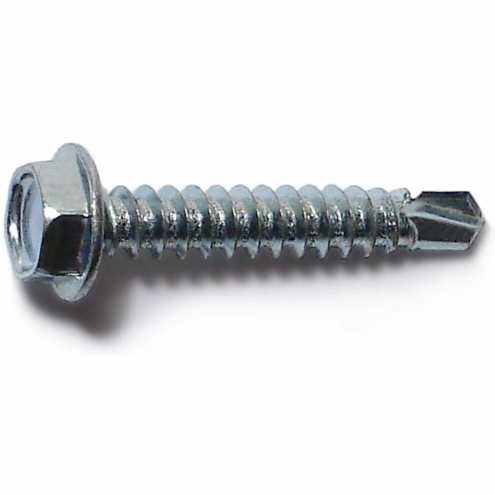 Midwest Fastener #8-18 x 1" Zinc Plated Hex Washer Head Self-Drilling Screws - 23063 - Bolts - Image 2