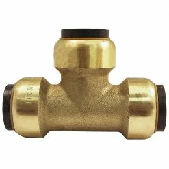 Elkhart Products Tectite 1/2 Inch Push-Fit x Push-Fit x Push-Fit Brass Tee Lead Free - 10155486 - General Plumbing Hardware