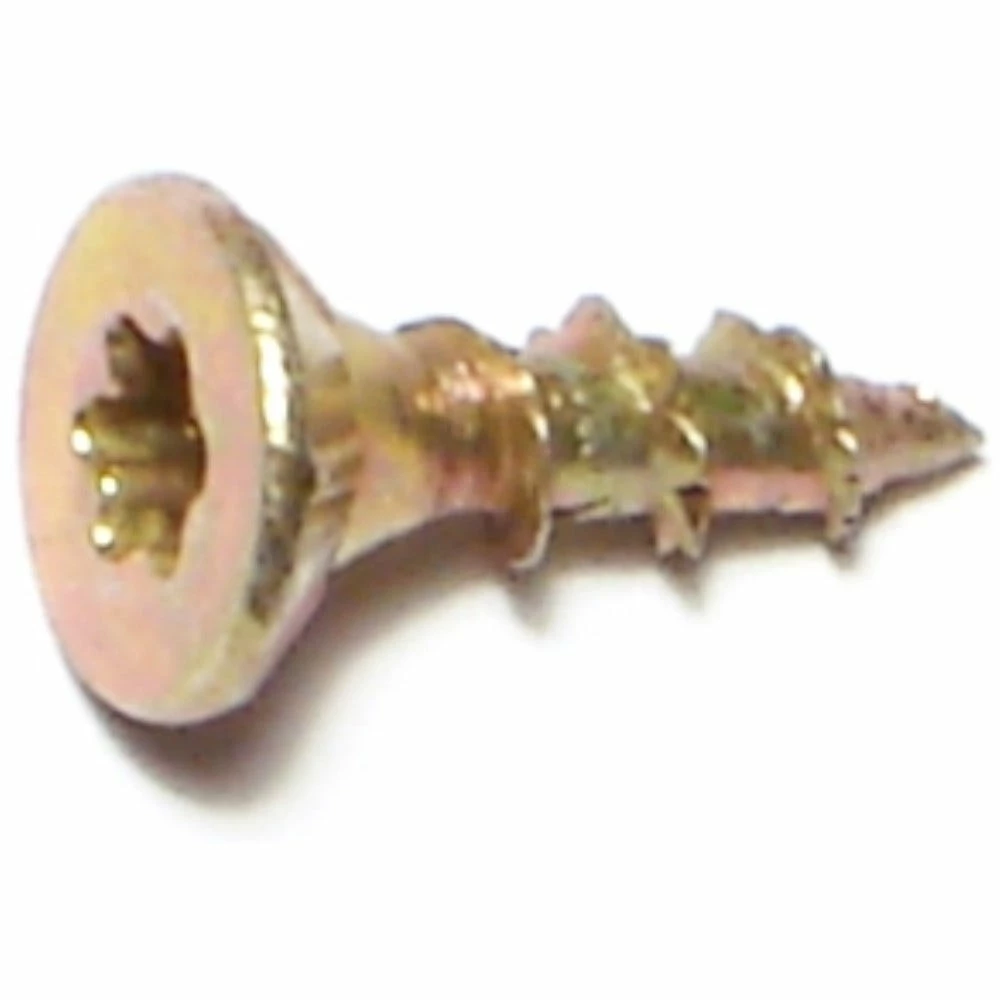 Midwest Fastener #6 x 1/2" Yellow Zinc Star Drive Bugle Head Saberdrive Interior Wood Screws - 24094 - Bolts - Image 2