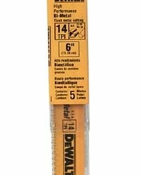 DeWalt Blade Reciprocating 6" 14 Tpi 5 Pk DW4808 - Replacement Parts & Accessories