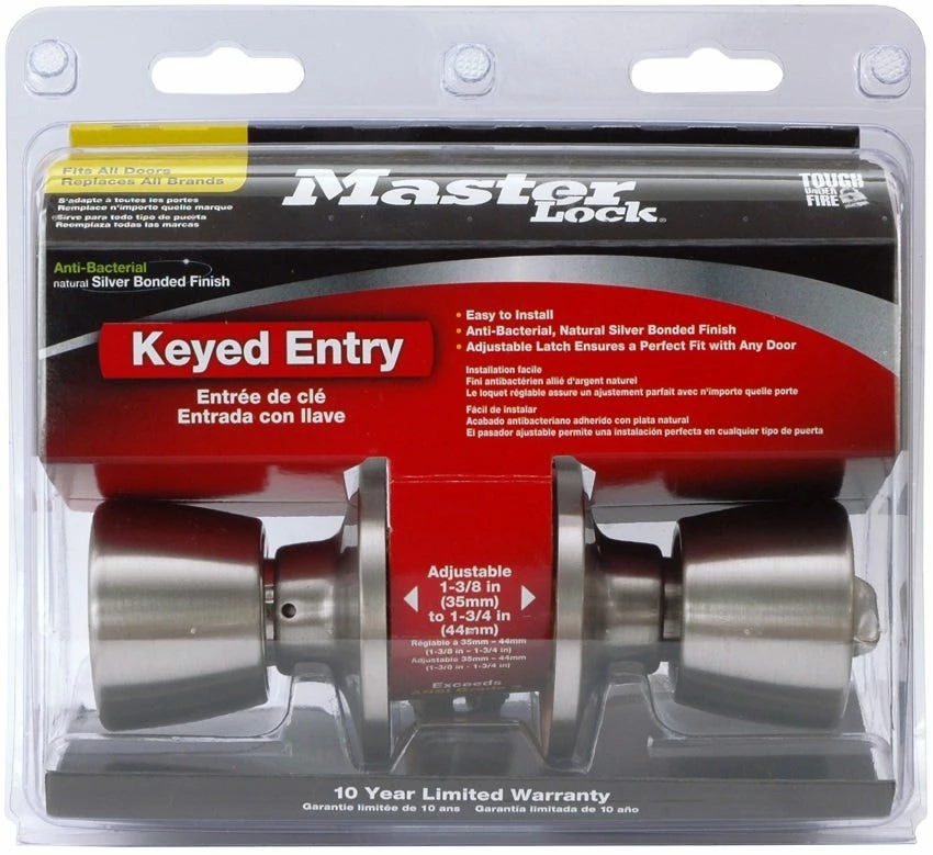 Master Lock Tulip Style Knob Entry Door Lock Satin Nickel - TUO0115 - Door Hardware