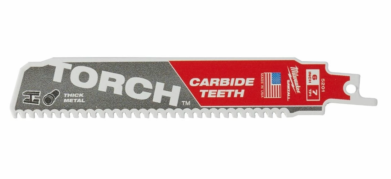 Milwaukee 6" 7 TPI The Torch Carbide Teeth Sawzall Blade - 48-00-5201 - Sawzall Blades - Image 2