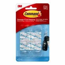 Command Mini Clear Hooks with Clear Strips - 17006CLR - Reinforcement Hardware