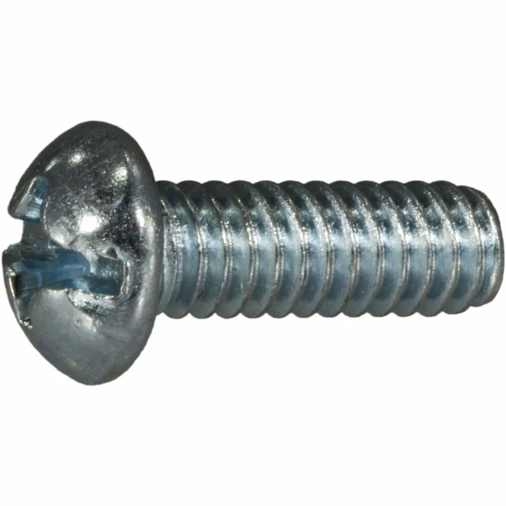 Midwest Fastener 1/4"-20 x 3/4" Zinc Plated Coarse Thread Combo Round Head Machine Screws - 11965 - Bolts
