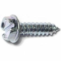 Midwest Fastener #10 x 3/4" Zinc Plated Slotted Hex Washer Head Sheet Metal Screws - 21231 - Bolts
