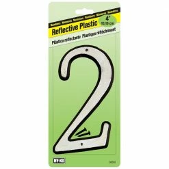 Hy-Ko 4In Reflective Plastic Numbers 2 - 30602 - Hardware