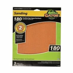 Gator Ali Industries EZ123 9 Inch x 11 Inch 180 Grit Sand Sheet 3 Pack - 7265 - Sandpaper