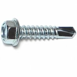 Midwest Fastener #12-14 x 1" Zinc Plated Hex Washer Head Self-Drilling Screws - 23070 - Bolts
